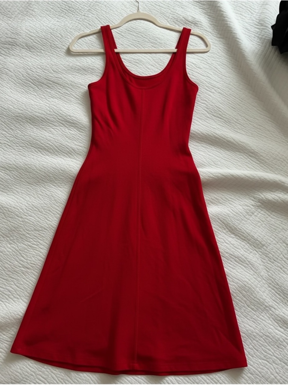 Babaton Red Scoop-Neck A-Line Dress